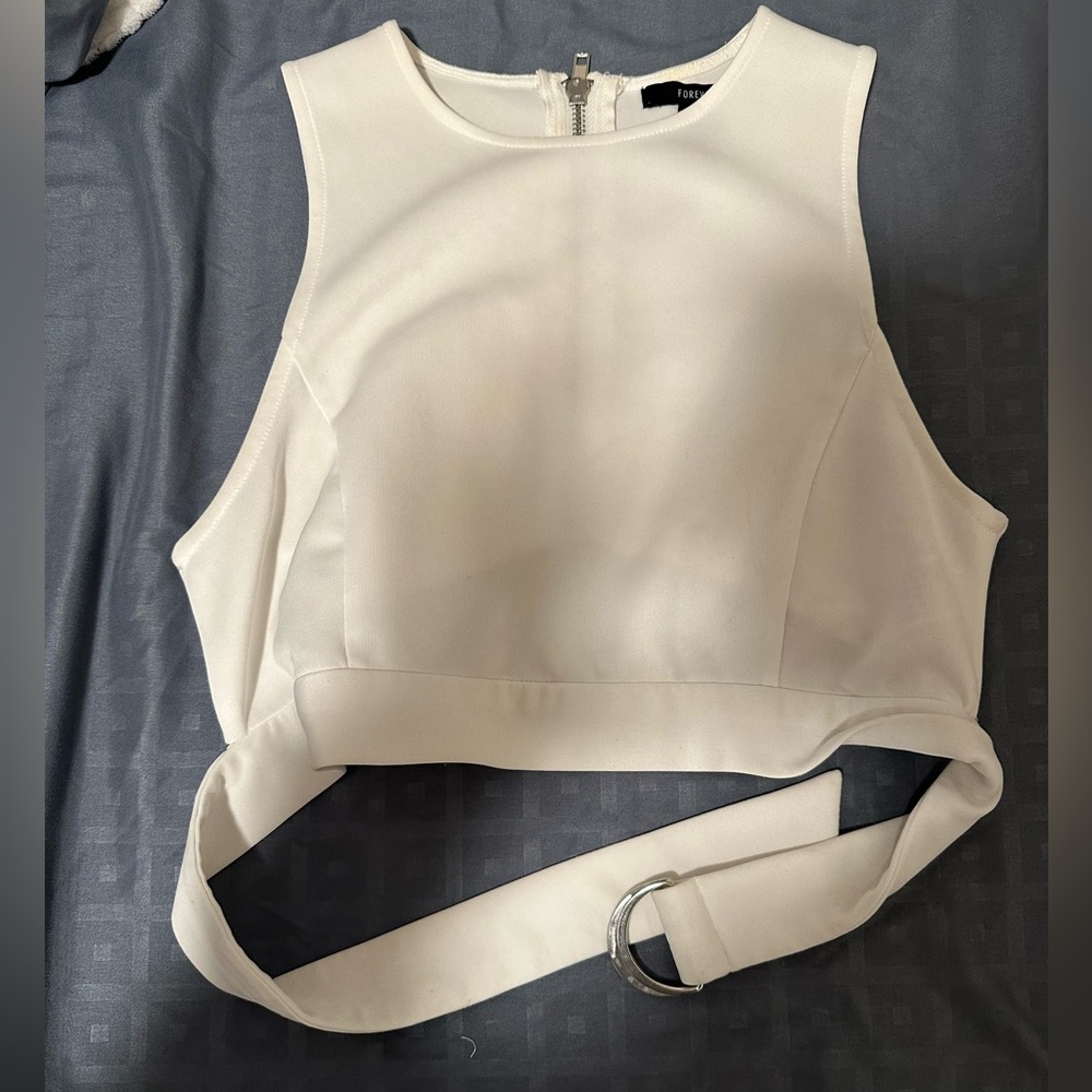 White and black crop tops